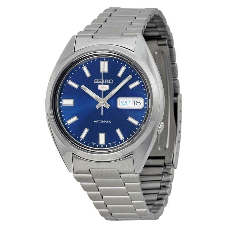 Seiko 5 Automatic Blue Dial Stainless Steel Men's Watch SNXS77 - The Watches Men & Co