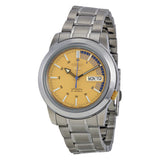 Seiko 5 Automatic Gold Dial Stainless Steel Men's Watch SNKK29 - The Watches Men & Co