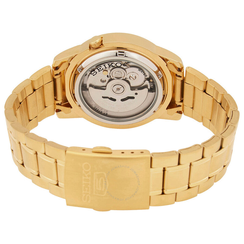Seiko 5 Automatic Gold Dial Yellow Gold-tone Men's Watch SNKK20K1 - The Watches Men & Co #3