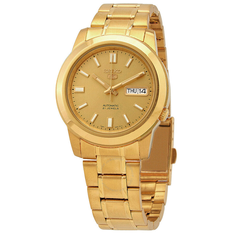 Seiko 5 Automatic Gold Dial Yellow Gold-tone Men's Watch SNKK20K1 - The Watches Men & Co