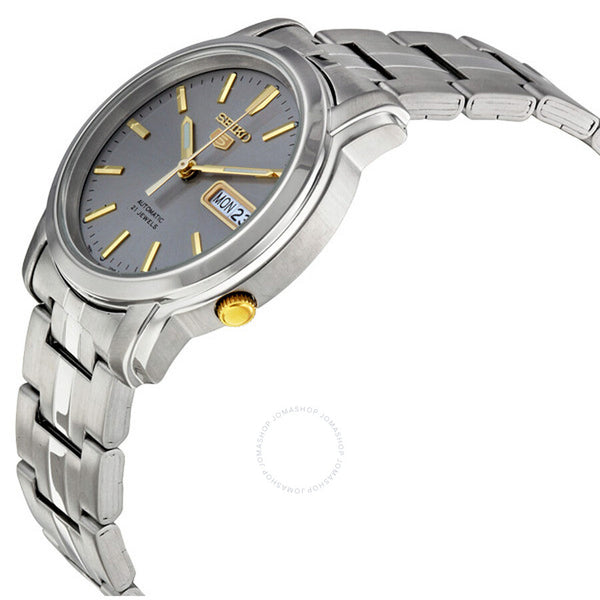Seiko 5 Automatic Grey Dial Stainless Steel Men's Watch SNKK67 - The Watches Men & Co #2