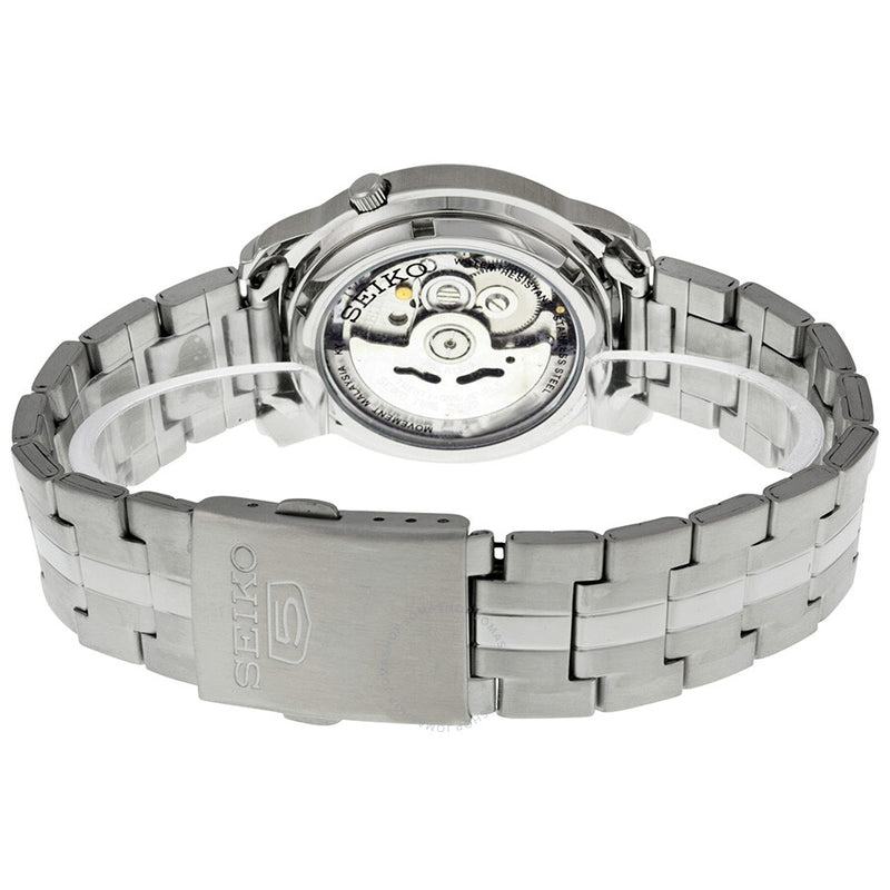 Seiko 5 Automatic Silver Dial Stainless Steel Men's Watch SNKK65 - The Watches Men & Co #3