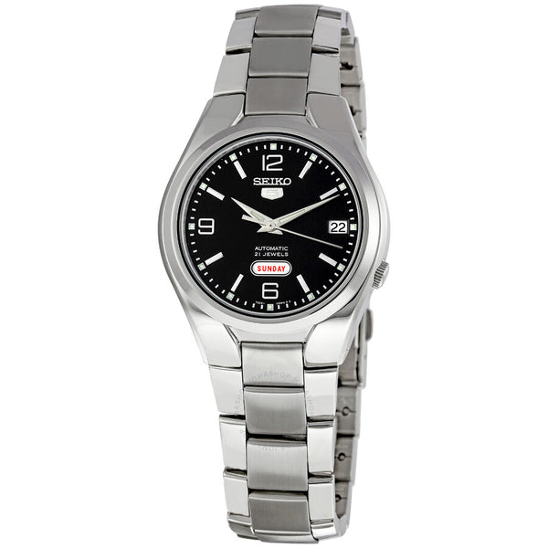 Seiko 5 Black Dial Stainless Steel Men's Watch SNK623 - The Watches Men & Co