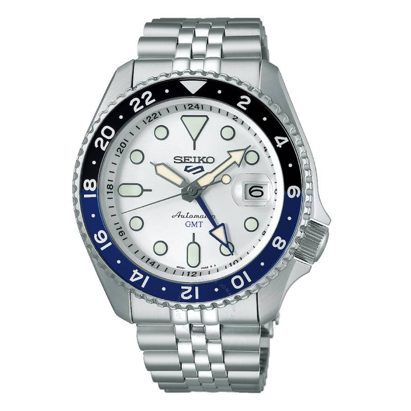 Seiko 5 Sports GMT Automatic Silver Dial Men's Watch SSK033 - The Watches Men & Co