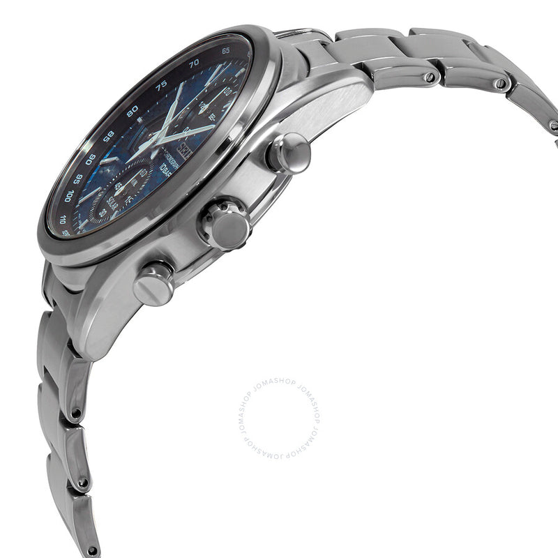 Seiko Chronograph Blue Dial Solar-Powered Men's Watch SSC801P1 - The Watches Men & Co #2