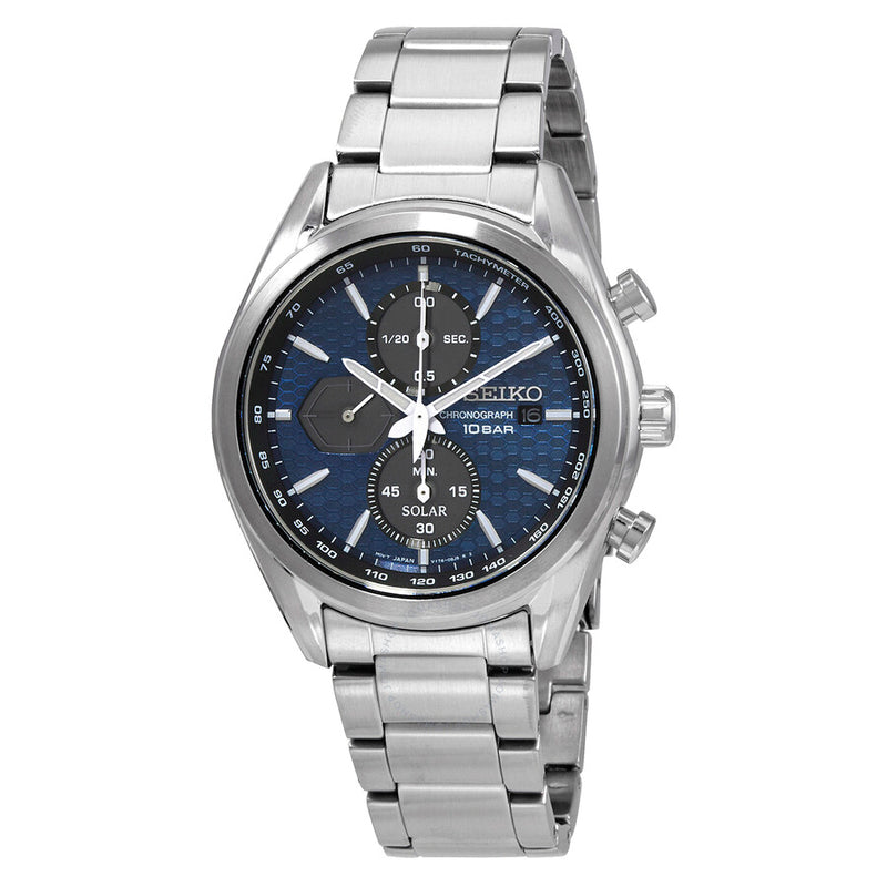 Seiko Chronograph Blue Dial Solar-Powered Men's Watch SSC801P1 - The Watches Men & Co