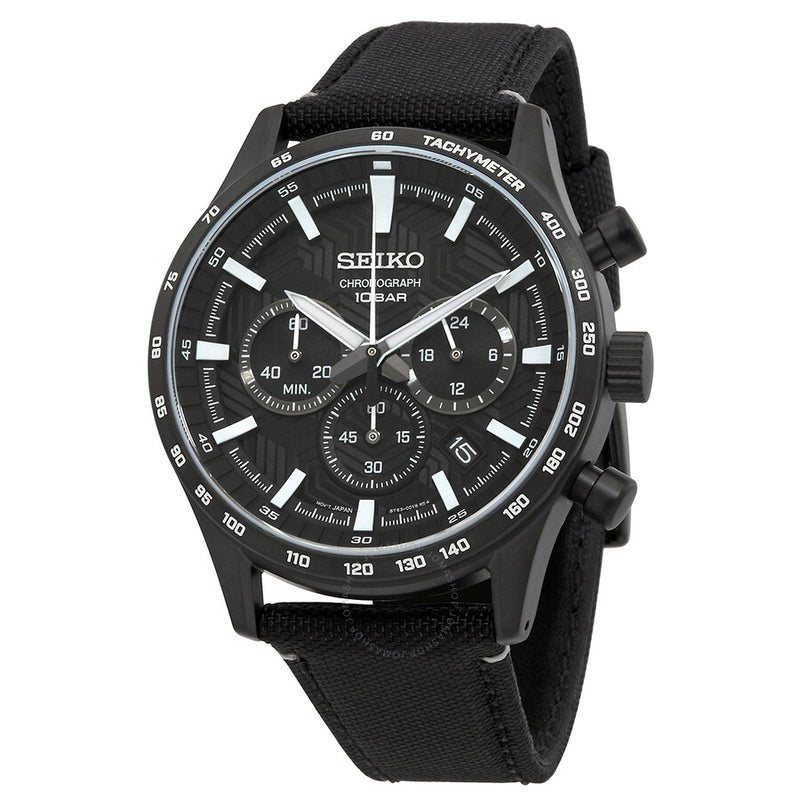 Seiko Chronograph Quartz Black Dial Men's Watch SSB417P1 - The Watches Men & Co