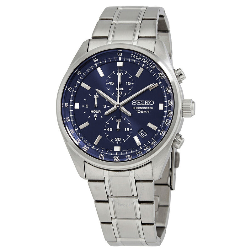 Seiko Chronograph Quartz Blue Dial Men's Watch SSB377 - The Watches Men & Co