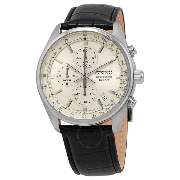 Seiko Chronograph Quartz Champagne Dial Men's Watch SSB383 - The Watches Men & Co