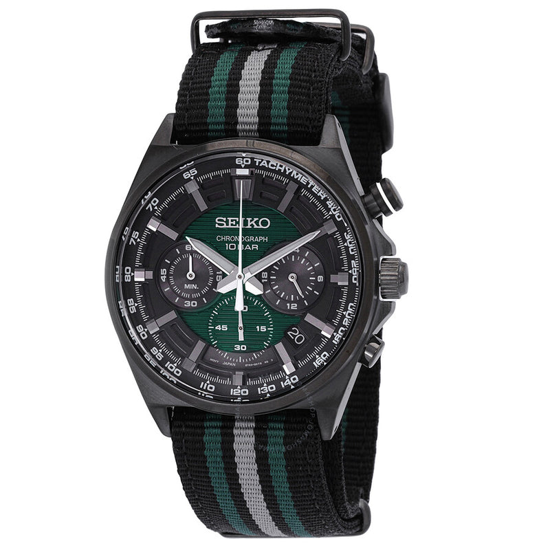 Seiko Chronograph Quartz Green Dial Men's Watch SSB411P1 - The Watches Men & Co