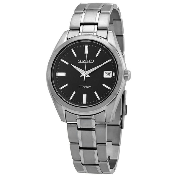 Seiko Classic Quartz Black Dial Men's Watch SUR375 - The Watches Men & Co