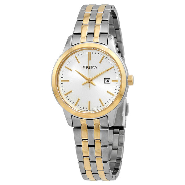 Seiko Classic Quartz White Dial Two-tone Ladies Watch SUR410 - The Watches Men & Co