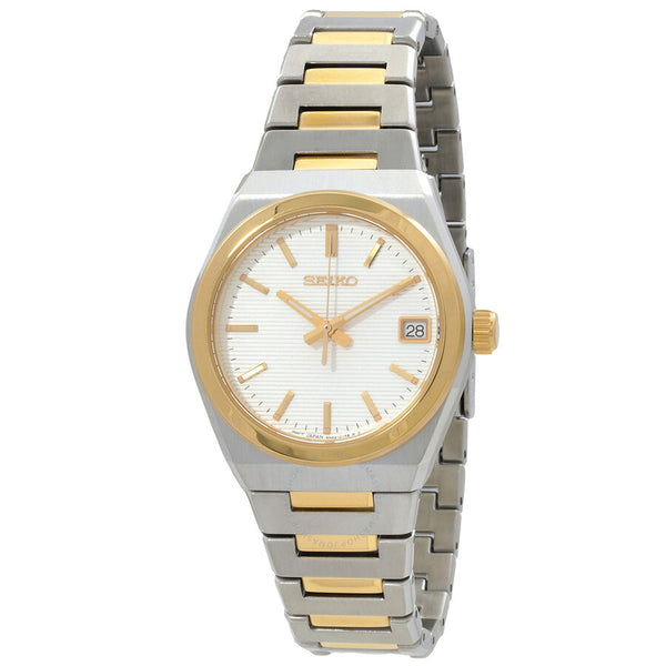 Seiko Classic Quartz White Dial Two-Tone Ladies Watch SUR578P1 - The Watches Men & Co