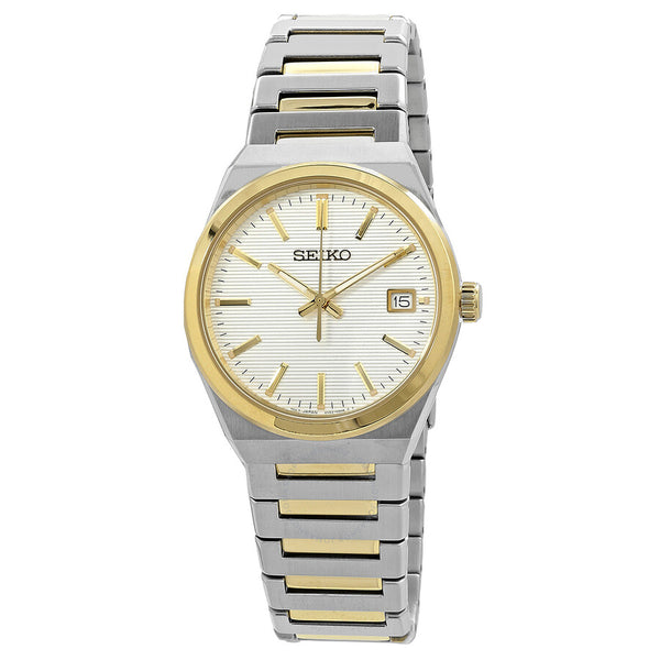 Seiko Classic Quartz White Dial Two-Tone Men's Watch SUR558P1 - The Watches Men & Co