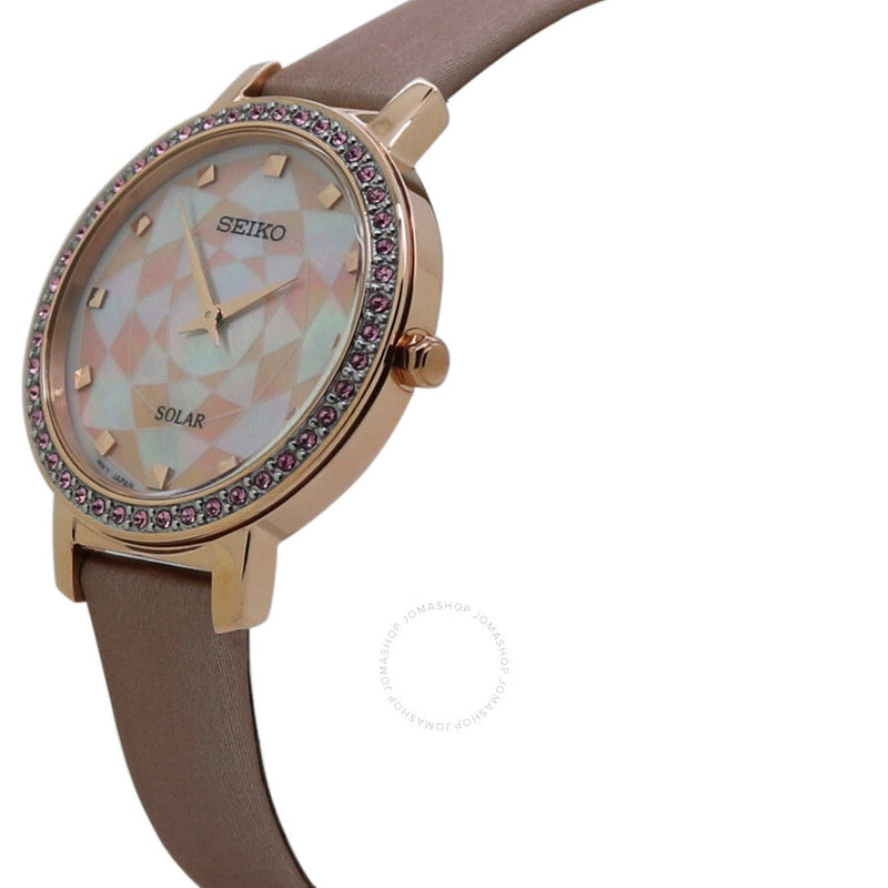 Seiko Crystal Mother of Pearl Dial Ladies Watch SUP456P1 - The Watches Men & Co #2