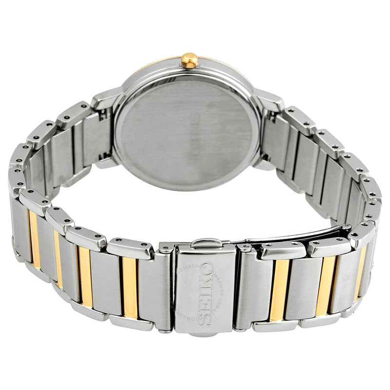 Seiko Crystal Silver Gold Dial Ladies Watch SUP454P1 - The Watches Men & Co #3