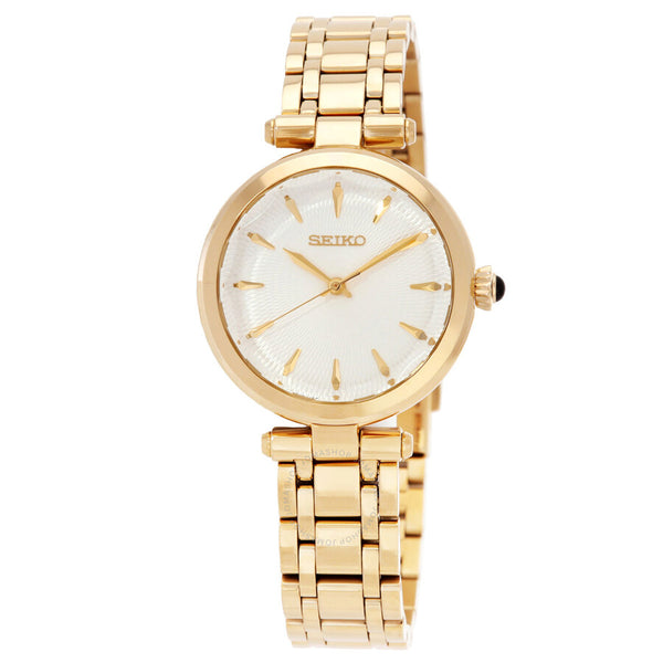 Seiko Discover More Quartz Gold Dial Ladies Watch SRZ554P1 - The Watches Men & Co