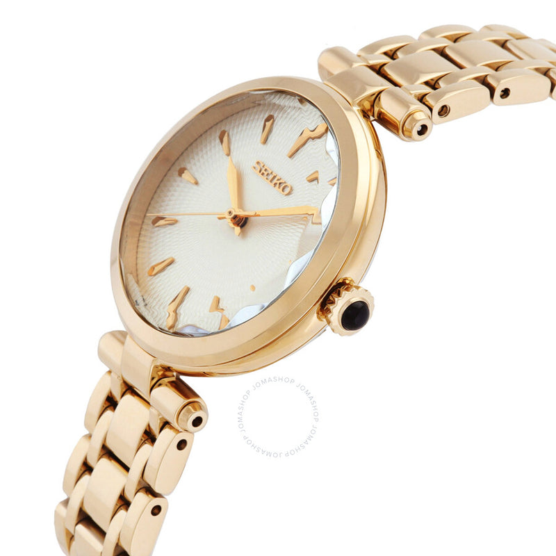 Seiko Discover More Quartz Gold Dial Ladies Watch SRZ554P1 - The Watches Men & Co #2