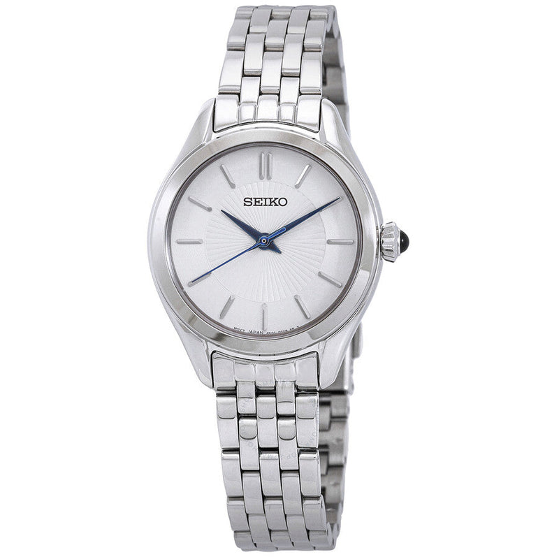 Seiko Discover More Quartz White Dial Ladies Watch SUR537 - The Watches Men & Co