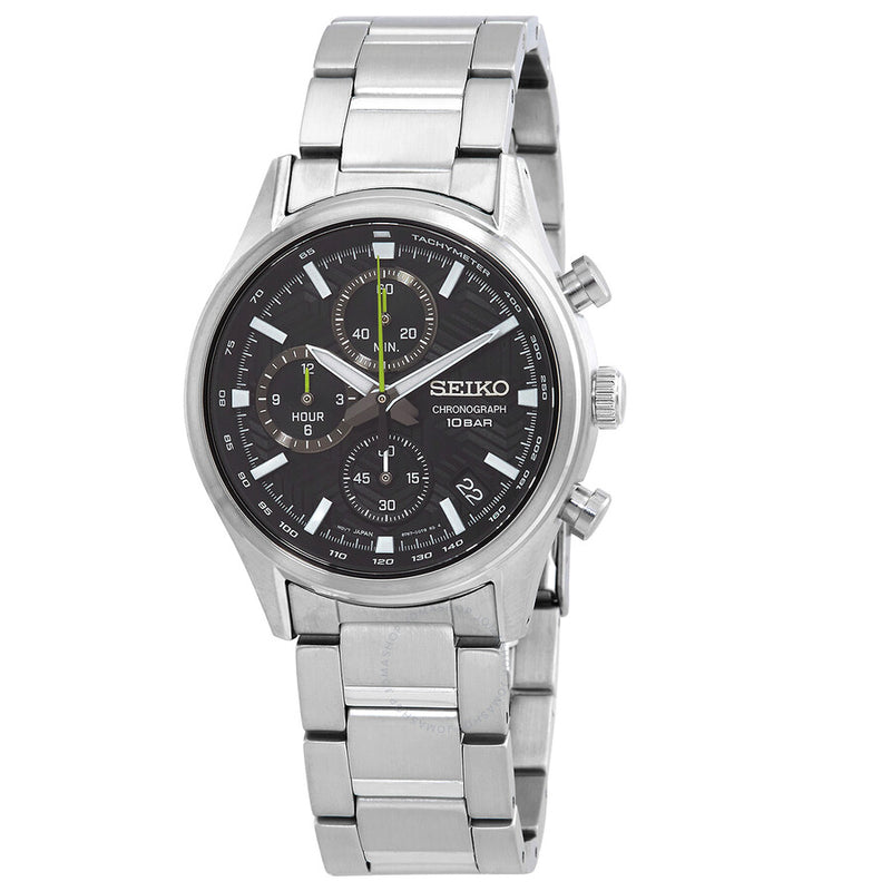 Seiko Dress Chronograph Quartz Black Dial Men's Watch SSB419P1 - The Watches Men & Co