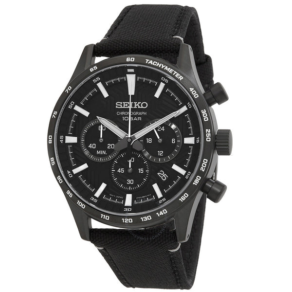 Seiko Essentials Chronograph Quartz Black Dial Men's Watch SSB417 - The Watches Men & Co