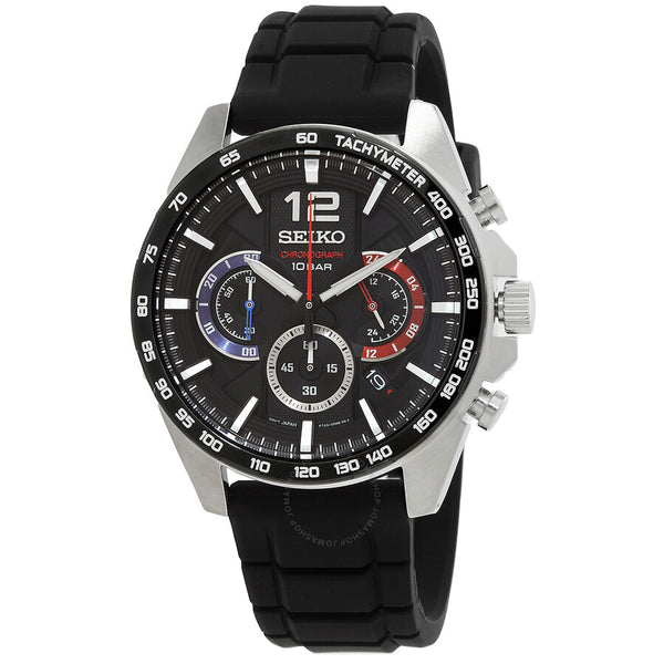 Seiko Essentials Chronograph Quartz Black Dial Men's Watch SSB347P1 - The Watches Men & Co