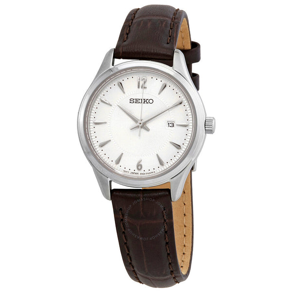 Seiko Essentials Noble Quartz Silver Dial Ladies Watch SUR427 - The Watches Men & Co