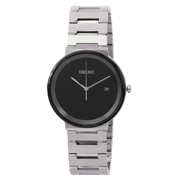 Seiko Essentials Quartz Black Dial Men's Watch SUR485 - The Watches Men & Co
