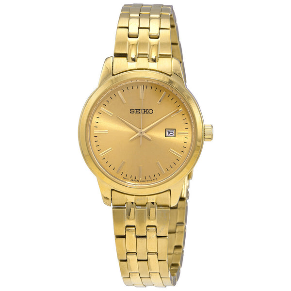 Seiko Essentials Quartz Champagne Dial Ladies Watch SUR444 - The Watches Men & Co