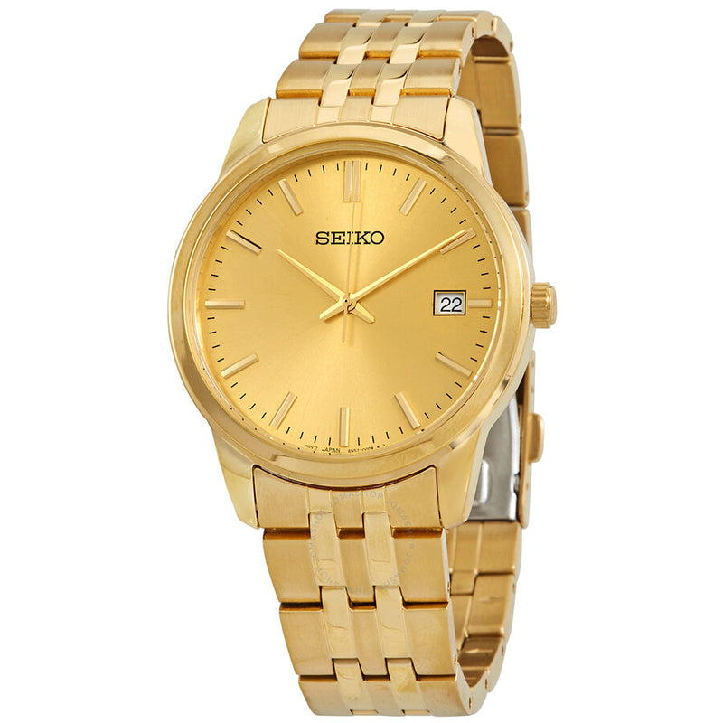 Seiko Essentials Quartz Champagne Dial Men's Watch SUR442 - The Watches Men & Co