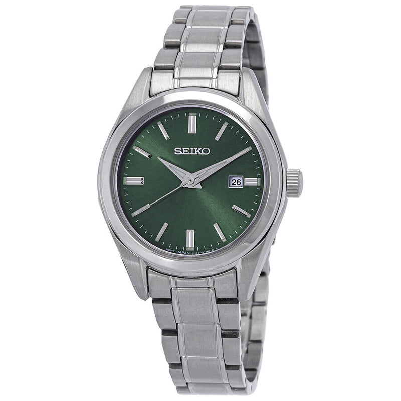 Seiko Essentials Quartz Green Dial Ladies Watch SUR533 - The Watches Men & Co