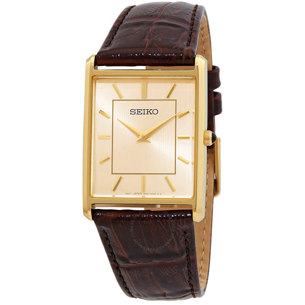 Seiko Essentials Quartz Light Champagne Dial Men's Watch SWR064 - The Watches Men & Co