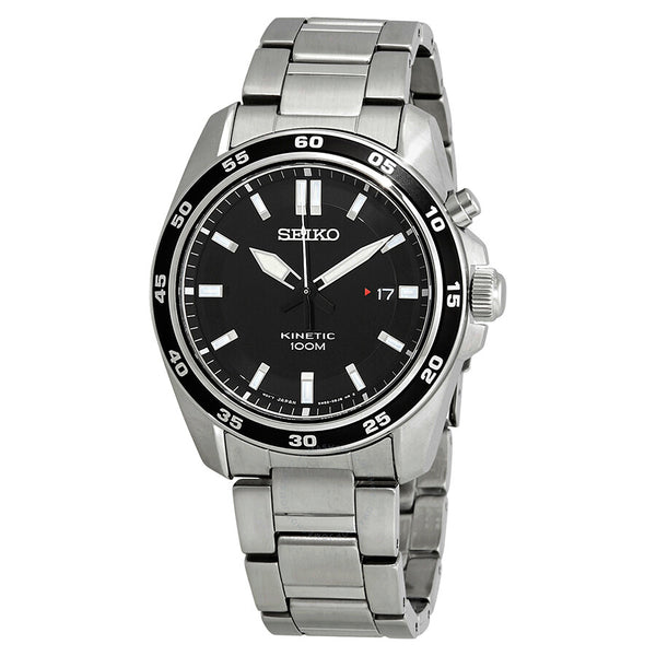 Seiko Kinetic Black Dial Stainless Steel Men's Watch SKA785 - The Watches Men & Co