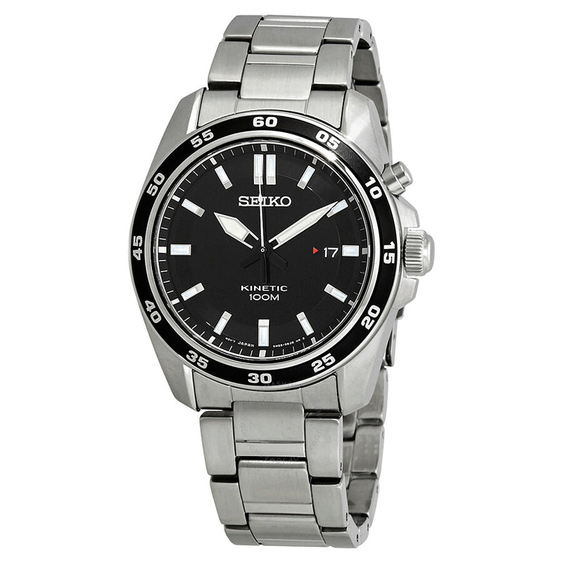 Seiko Kinetic Black Dial Stainless Steel Men's Watch SKA785 - The Watches Men & Co