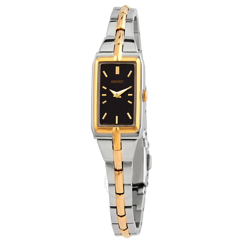 Seiko Quartz Black Dial Two-tone Ladies Watch SWR046 - The Watches Men & Co