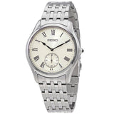 Seiko Quartz Cream Dial Stainless Steel Men's Watch SRK047P1 - The Watches Men & Co