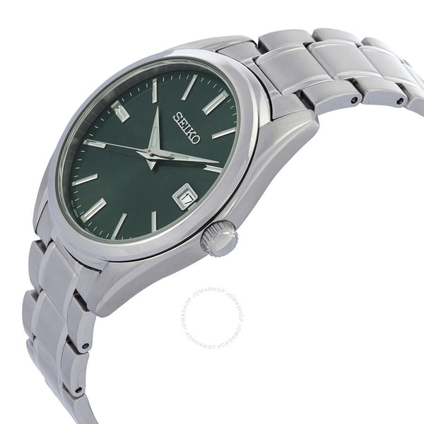 Seiko Quartz Green Dial Men's Watch SUR527P1 - The Watches Men & Co #2