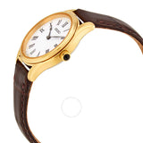 Seiko Quartz White Dial Brown Leather Ladies Watch SWR072P1 - The Watches Men & Co #2