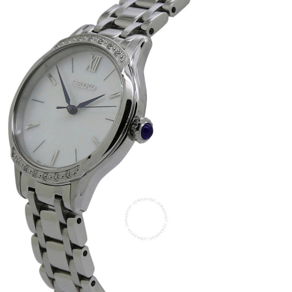 Seiko Quartz White Dial Stainless Steel Ladies Watch SRZ543P1 - The Watches Men & Co #2