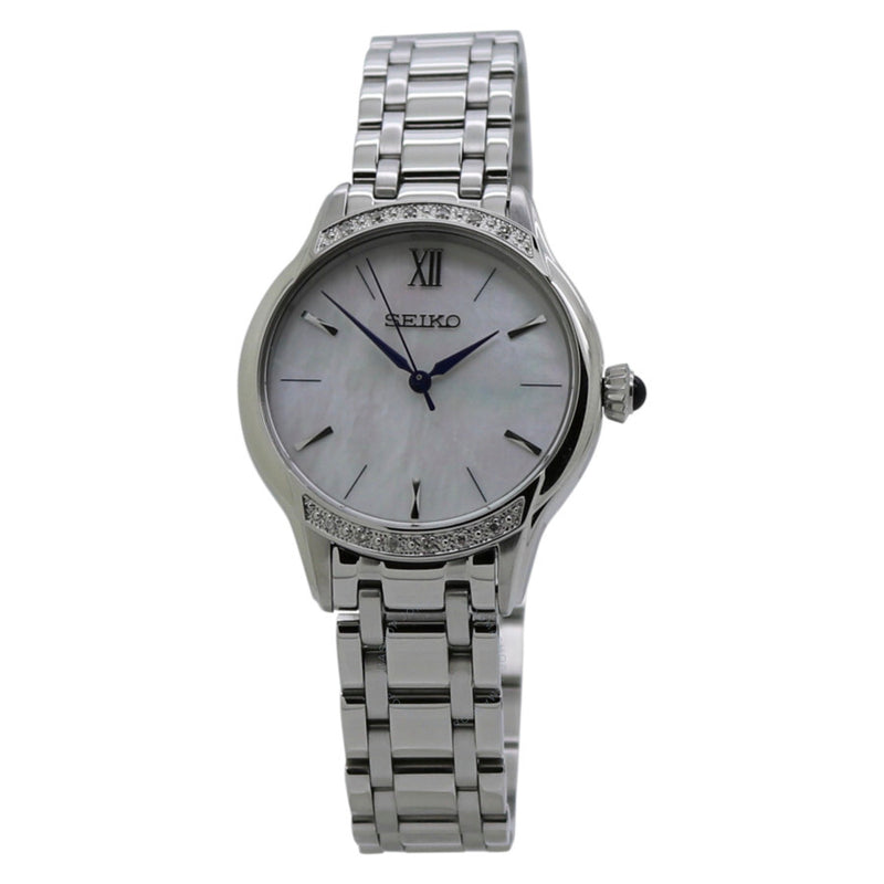 Seiko Quartz White Dial Stainless Steel Ladies Watch SRZ543P1 - The Watches Men & Co