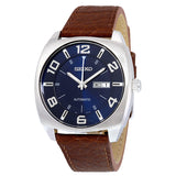 Seiko Recraft Automatic Blue Dial Brown Leather Men's Watch SNKN37 - The Watches Men & Co