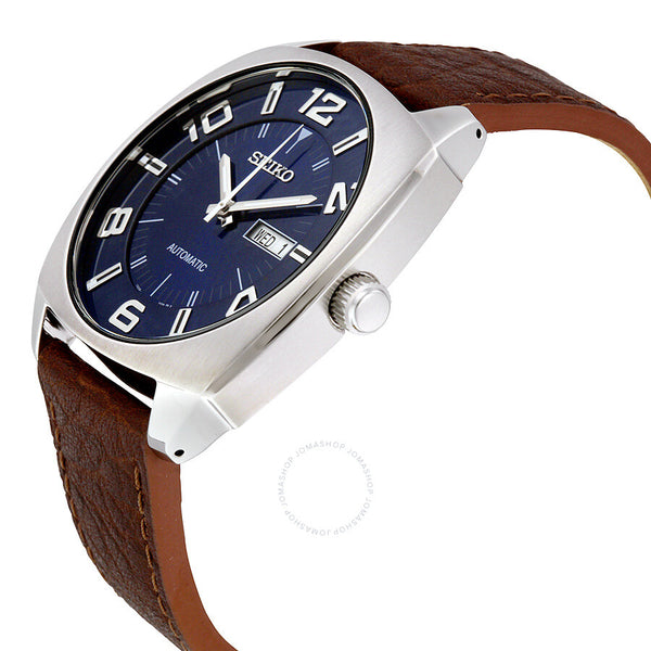 Seiko Recraft Automatic Blue Dial Brown Leather Men's Watch SNKN37 - The Watches Men & Co #2