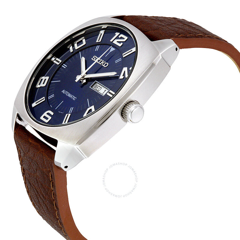 Seiko Recraft Automatic Blue Dial Brown Leather Men's Watch SNKN37 - The Watches Men & Co #2