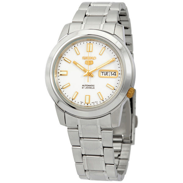 Seiko 5 Automatic White Dial Men's Watch SNKK07K1 - The Watches Men & Co