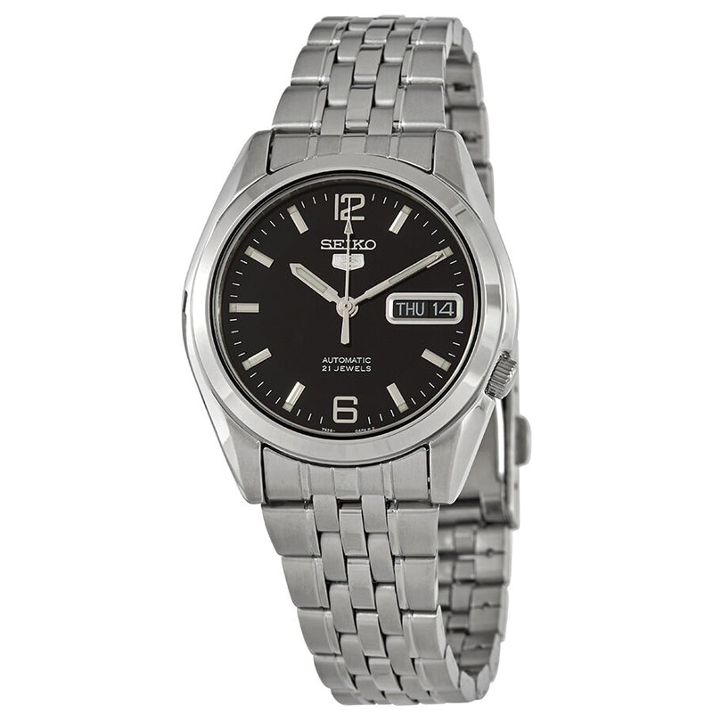 Seiko Series 5 Automatic Black Dial Men's Watch SNK393 - The Watches Men & Co