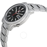 Seiko Series 5 Automatic Black Dial Stainless Steel Watch SNKL83 - The Watches Men & Co #2