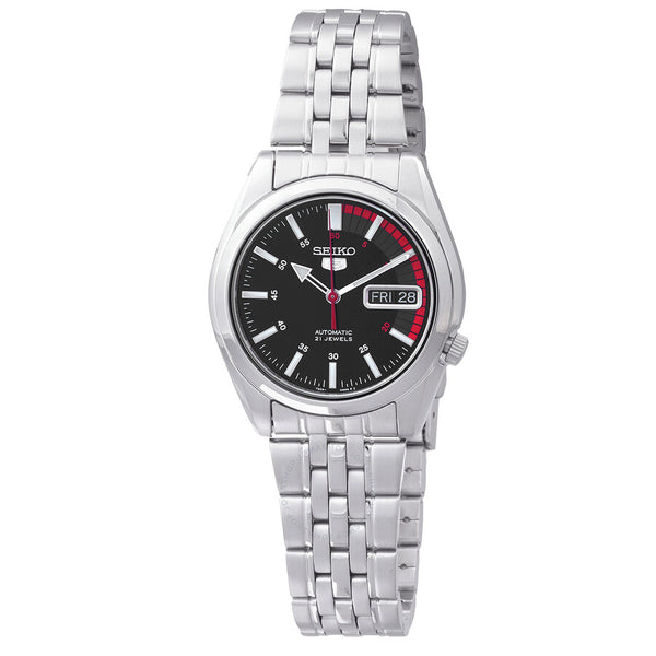 Seiko Series 5 Automatic Black Dial Unisex Watch SNK375K1 - The Watches Men & Co