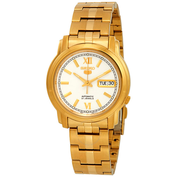 Seiko Series 5 Automatic White Dial Men's Watch SNKK84 - The Watches Men & Co