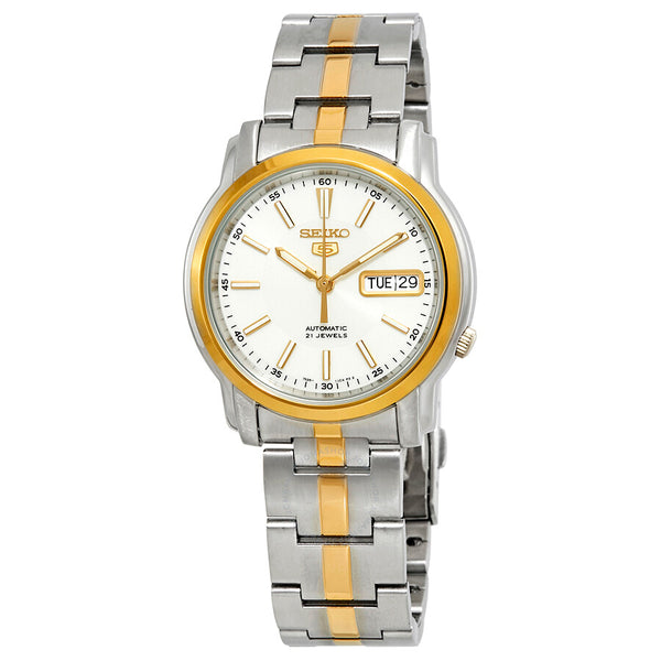 Seiko Series 5 Automatic White Dial Two-tone Men's Watch SNKL84 - The Watches Men & Co