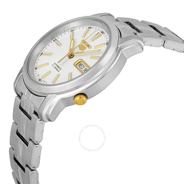 Seiko 5 Automatic Silver Dial Stainless Steel Men's Watch SNKL77 - The Watches Men & Co #2